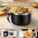 1600ml Ramen Bowl Set – Microwave Lunch Box with Spoon - Image 2