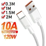 120W 10A USB to USB-C Super Fast Charging Cable for Huawei P Series, Honor & Xiaomi Redmi – Data & Quick Charge (0.3M/1M/1.5M/2M)