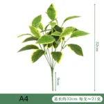 Artificial Plants Leaves Silk Tortoiseshell Leaf Dieffenbough Fake Small Fairy Taro Simulation Green Plant Living Room Decor - Image 5