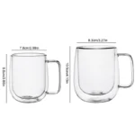 150-350ml Heat Resistant High Borosilicate Glass Mug Double Wall Glass Coffee Cup with Handle Milk Water Cup Clear Cups Gift - Image 6