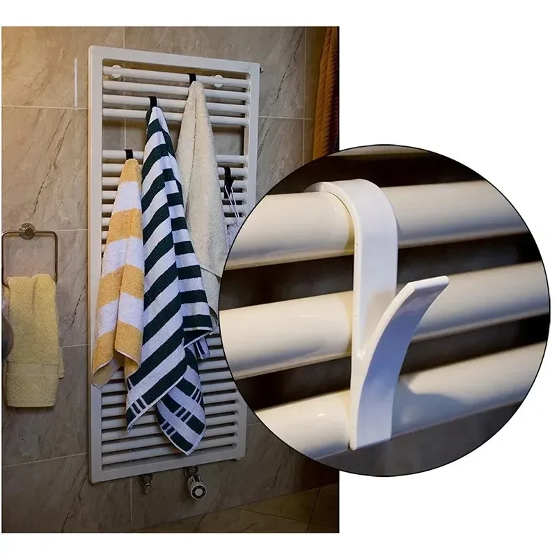 kf-S49b9445653c1453e8e565b7dc7397f3bv Kitchen Bathroom Hanger Clips Storage Racks White Clear Hanger Heated Towel Radiator Rail Clothes Scarf Hanger Hooks Holder - Image 1