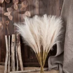 10pcs Faux Pampas Grass, Pampas Grass For Floor Vase, Pampas Grass Decor Tall For Vase Fillers, Boho Rustic Farmhouse Home Decor - Image 2