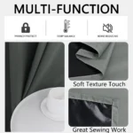 2pcs Modern 100% Blackout Curtain with Coated Lining, Curains for Bedroom, Living Room, Dining Room, Bathroom, Home Decor - Image 4