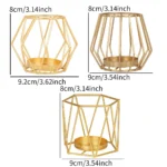 1 Nordic Gold Iron Candlestick Creative Home Model Room Hollowed out Line Home Romantic Atmosphere Candlestick Decoration - Image 6
