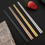 304 Stainless Steel Cutlery Set Sushi Sticks Dinner Spoons Set 10Pcs Dinnerware Korean Chopsticks Dessert Spoon Flatware Set - Image 6