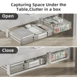 Drawer Storage Box Under Table Hidden Self-Adhesive Drawer Type Storage Cabinet Office Desk Cosmetics Stationery Storage Rack - Image 5