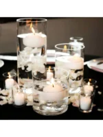 Clear Cylinder Glass Candle Holder Pillar High Borosilicate Glass Candle Holder Vase Wedding Party Decor(Candles Not Included) - Image 5