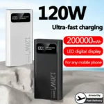 120W Power Bank Super Fast Charging 200000mAh Large Capacity Portable External Battery With Digital Display For Xiaomi iPhone