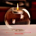 Elegant Round Glass Candle Holders - European Style Centerpiece for Christmas, Halloween & Wedding Parties - Image 5
