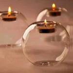 Elegant Round Glass Candle Holders - European Style Centerpiece for Christmas, Halloween & Wedding Parties