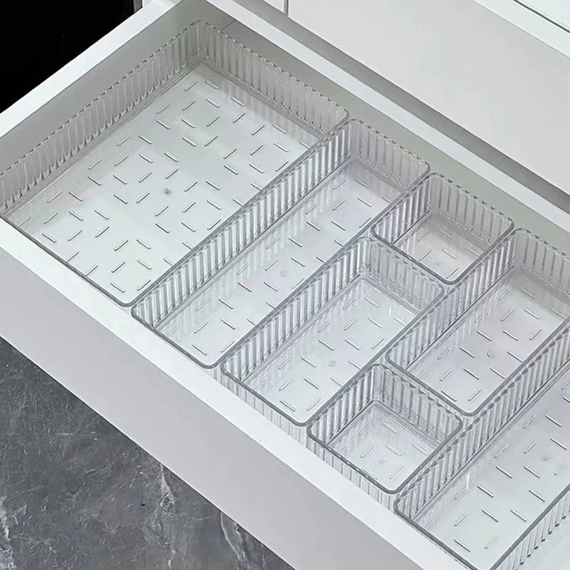 kf-S7074dd1199c649ada0c6cb30d9508e37r Stackable Acrylic Drawer Organizer - Adjustable Divider Trays for Cosmetics, Modular Makeup Storage Box - Image 1