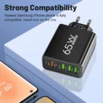 65W USB-C Fast Charging Wall Adapter for iPhone, Samsung Galaxy, Xiaomi & Huawei – PD Quick Charger - Image 5