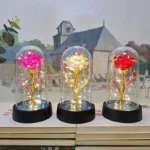 Rose Light Beautiful Realistic Looking Night Light Rose Eternal Flower Party Supplies LED Simulation Rose Flower Valentine's Day - Image 5