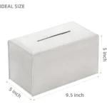 Tissue Box Cover Refined PU Leather Foldable Tissue Box Holder - Decorative Holder/Organizer for Bathroom Vanity Countertop - Image 5