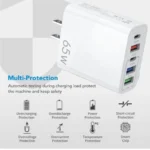 65W USB-C PD Quick Charger – EU/US/UK Wall Adapter for iPhone & Android - Image 3
