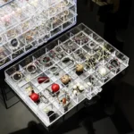 Earring earring storage box, jewelry storage box, 5 drawers transparent jewelry display rack, with 120 small lattice jewelry box - Image 3