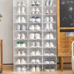 6pcs Transparent Shoe Boxes Stackable Shoe Cases Storage Plastic Shoes Box Dustproof Sneaker Boxes Shoes Furniture Organizers - Image 3