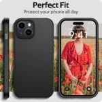 Matte Black Silicone Case for iPhone 16–7 & SE – Soft Slim Cover - Image 3