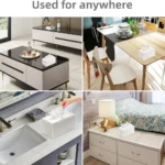 Tissue Box Cover Refined PU Leather Foldable Tissue Box Holder - Decorative Holder/Organizer for Bathroom Vanity Countertop - Image 6