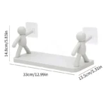 Bathroom Self-adhesive Shampoo Shelves Shower Towel Storage Rack Cosmetic Toilet Organizer Home Decor Kitchen PP Plastic Rack - Image 6