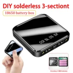 DIY 18650 Power Bank Case 4-in-1 Battery Storage & Charger Shell – Micro USB & USB-C with LED Flashlight