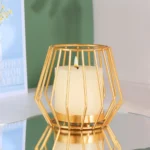 1 Nordic Gold Iron Candlestick Creative Home Model Room Hollowed out Line Home Romantic Atmosphere Candlestick Decoration - Image 3