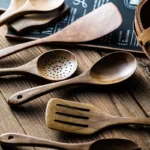 9PCS Wooden Spoons For Cooking, Wooden Utensils For Cooking With Utensils Holder, Teak Wooden Kitchen Utensils Set - Image 5