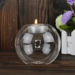 Elegant Round Glass Candle Holders - European Style Centerpiece for Christmas, Halloween & Wedding Parties - Image 3