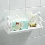 Bathroom Self-adhesive Shampoo Shelves Shower Towel Storage Rack Cosmetic Toilet Organizer Home Decor Kitchen PP Plastic Rack - Image 4