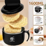 1600ml Ramen Bowl Set – Microwave Lunch Box with Spoon