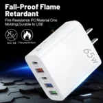 65W USB-C PD Quick Charger – EU/US/UK Wall Adapter for iPhone & Android - Image 4