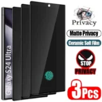 3-Pack Matte Privacy Screen Protector for Samsung Galaxy S24–S20 & Note 20/10 – Ceramic Anti-Spy Film
