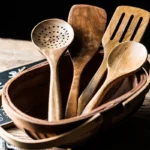 9PCS Wooden Spoons For Cooking, Wooden Utensils For Cooking With Utensils Holder, Teak Wooden Kitchen Utensils Set - Image 4