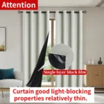1pc Solid 100% Blackout Curtains with Grommets, Total Privacy Drapes for Bedroom, Beautiful Curtains for Living Room - Image 6