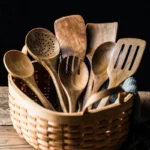 9PCS Wooden Spoons For Cooking, Wooden Utensils For Cooking With Utensils Holder, Teak Wooden Kitchen Utensils Set - Image 3