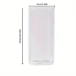 Square Heat Resistant Coffee Glass Cup With Lid and Straw 1pc Heat Resistant Glass Cup For Milk Tea Juice Iced Coffee & Smoothie - Image 4