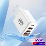 65W USB-C 3-Port Fast Charger with QC3.0 – EU/US/UK Wall Adapter - Image 2