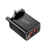 65W USB-C 3-Port Fast Charger with QC3.0 – EU/US/UK Wall Adapter - Image 6