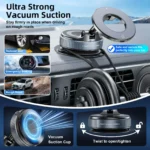 Electric Vacuum Magnetic Car Phone Mount – Strong Suction Foldable Holder - Image 5