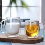 150-350ml Heat Resistant High Borosilicate Glass Mug Double Wall Glass Coffee Cup with Handle Milk Water Cup Clear Cups Gift - Image 3