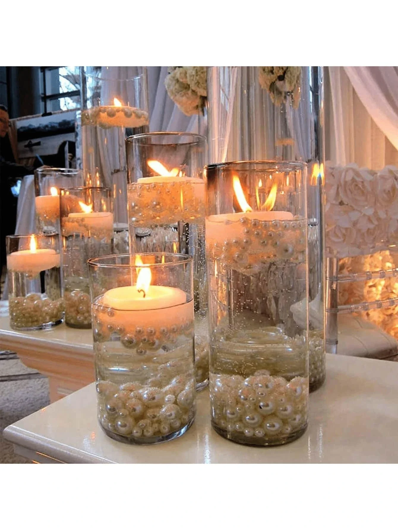 kf-Sc8c1c5e5d0524e83961b2e36efe4a33dG Clear Cylinder Glass Candle Holder Pillar High Borosilicate Glass Candle Holder Vase Wedding Party Decor(Candles Not Included) - Image 1