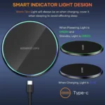 30W Fast Wireless Charger Stand with LED for iPhone, Samsung & Xiaomi - Image 3