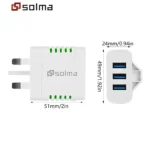 UK 3-Port USB Travel Charger Plug with LED – Universal Wall Adapter - Image 6
