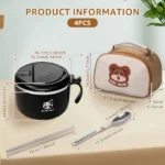 1600ml Ramen Bowl Set – Microwave Lunch Box with Spoon - Image 4