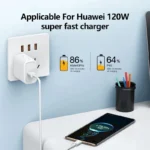 120W 10A USB to USB-C Super Fast Charging Cable for Huawei P Series, Honor & Xiaomi Redmi – Data & Quick Charge (0.3M/1M/1.5M/2M) - Image 3