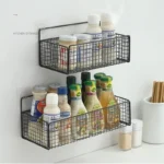 Bathroom Organiser Multifunctional Toiletries Organiser No-Punch Bathroom Shelf Bathroom Kitchen Wall Mount Storage Rack - Image 3