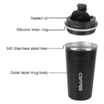 Double Stainless Steel Car Thermos Mug Coffee Mug Thermo Cafe 380/510ML for Tea Water Coffee Leak_Proof Travel Thermo Cup - Image 4