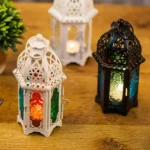 Glass Crystal Moroccan Candlestick Metal Hollow Candle Holder Home Coffee Shop Decoration Iron Hanging Candle Lantern - Image 4