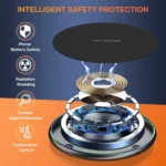 30W Fast Wireless Charger Stand with LED for iPhone, Samsung & Xiaomi - Image 5