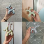 11cm Mini Ceramic Balloon Dog Abstract Ornament Creative Sculpture Study Room Statue Home Office Accessories Festival Decoration - Image 2